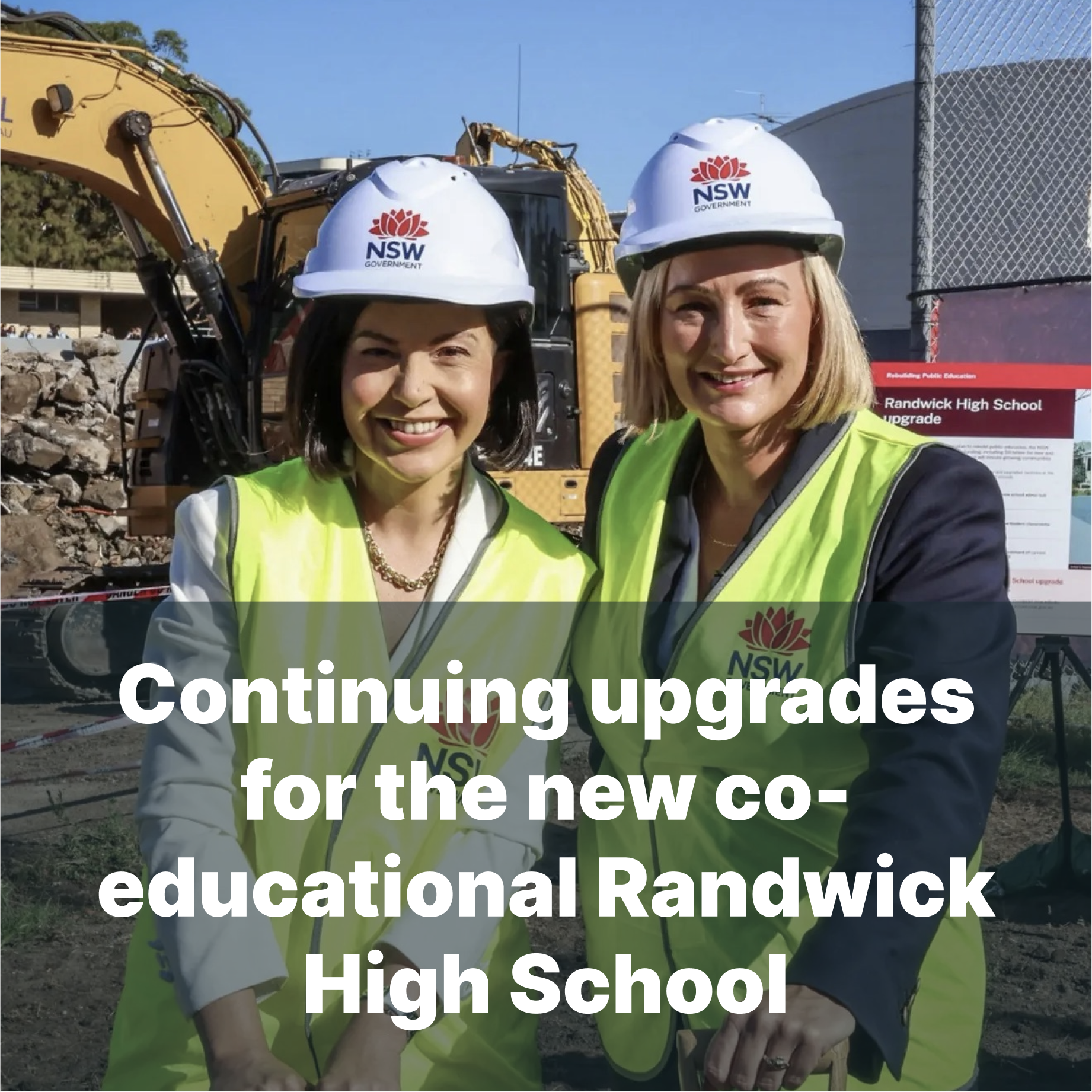 Continuing upgrades for the new co-educational Randwick High School