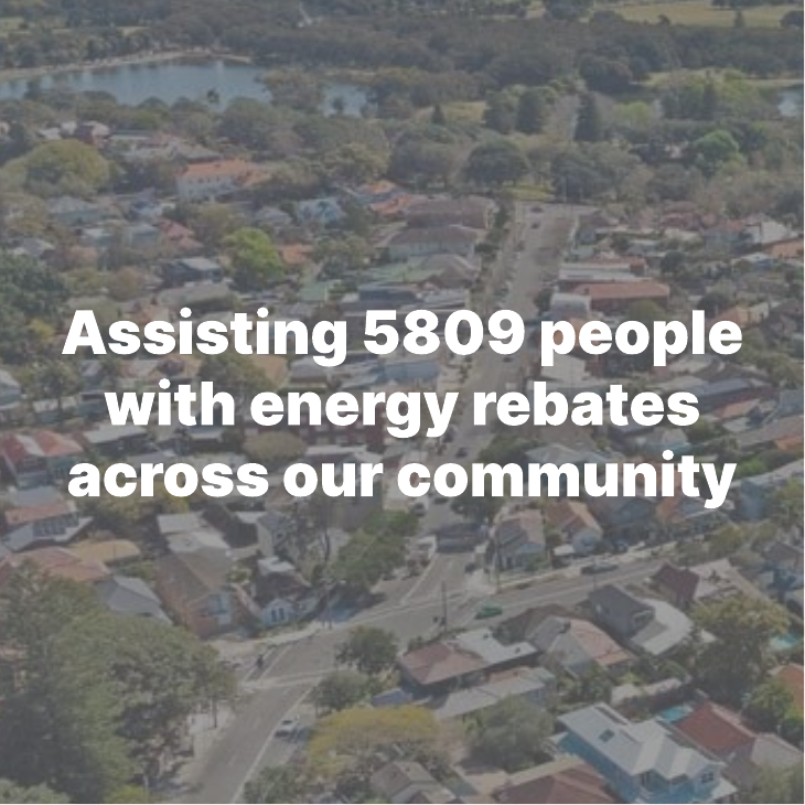 Assisting 5809 people with energy rebates across our community