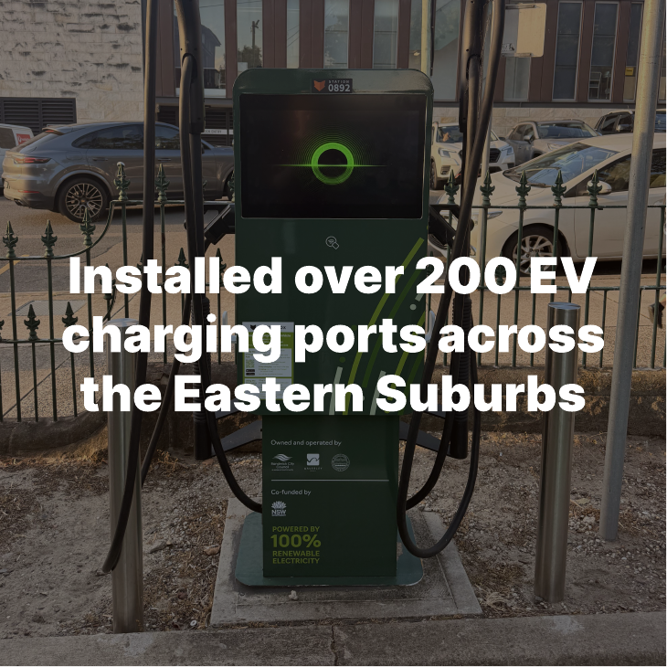 Installed over 200 EV charging ports across the Eastern Suburbs